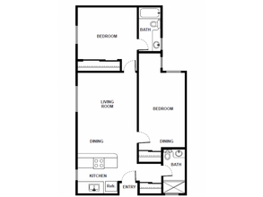 2 Bedroom/ 2 Bath floor plan